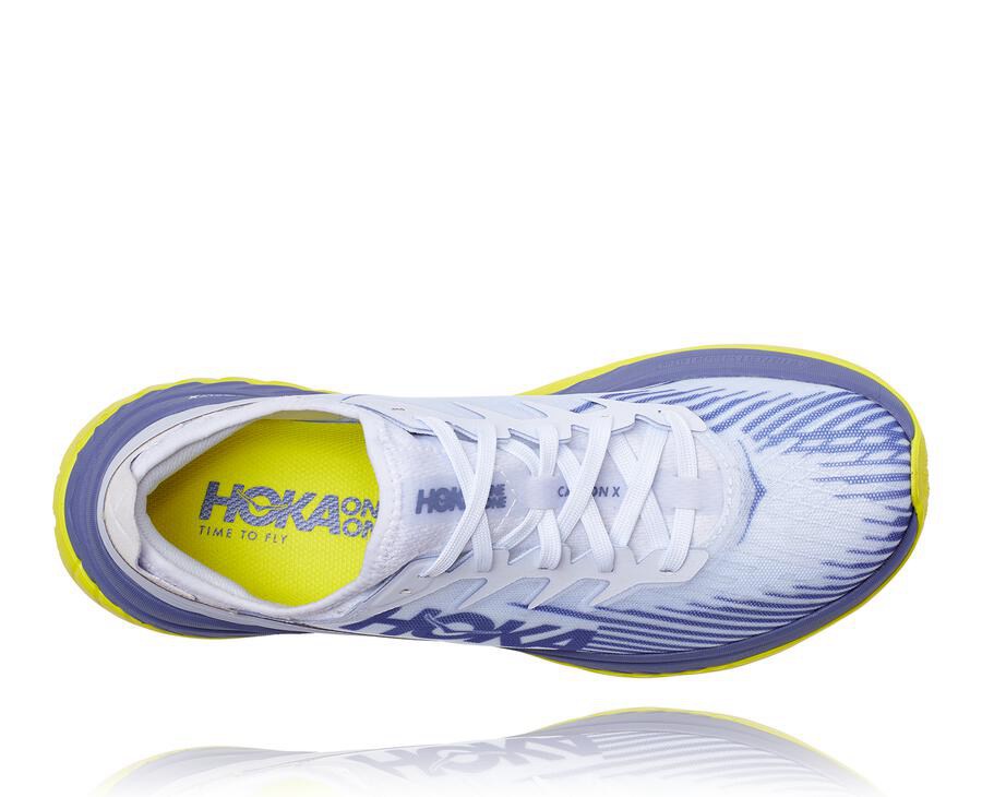 Tenis Hoka One One Feminino Branco/Azuis - Carbon X-Spe - 276-EWQOVL